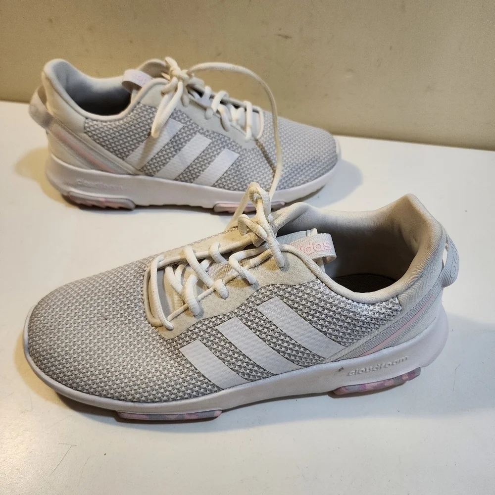 Adidas Gray and Pink Sneakers Size 7